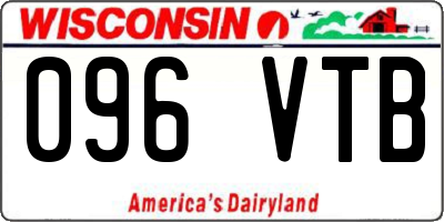 WI license plate 096VTB