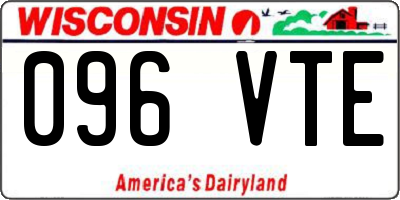 WI license plate 096VTE