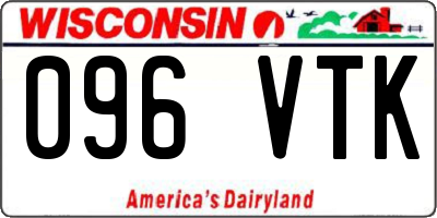 WI license plate 096VTK