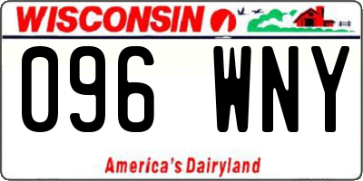 WI license plate 096WNY