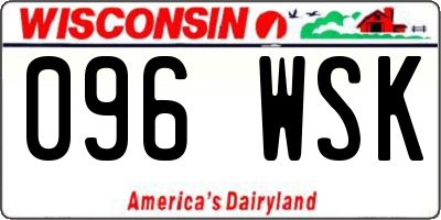 WI license plate 096WSK