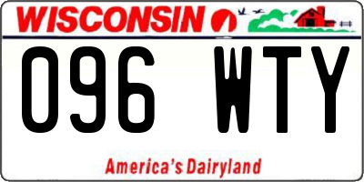 WI license plate 096WTY