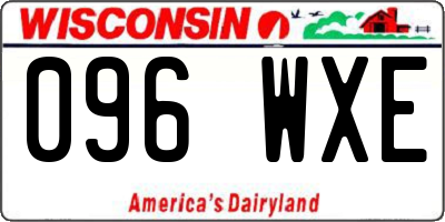 WI license plate 096WXE