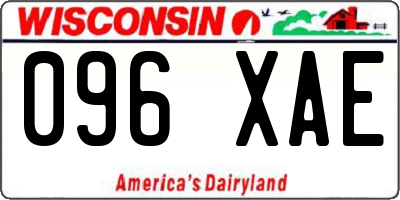 WI license plate 096XAE