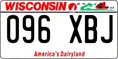 WI license plate 096XBJ