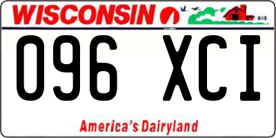 WI license plate 096XCI