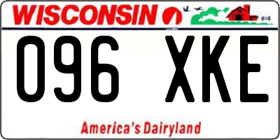 WI license plate 096XKE