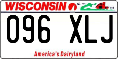 WI license plate 096XLJ