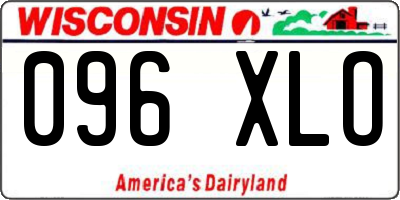 WI license plate 096XLO