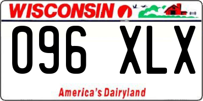 WI license plate 096XLX