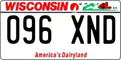 WI license plate 096XND