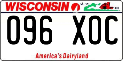WI license plate 096XOC