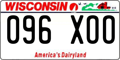 WI license plate 096XOO