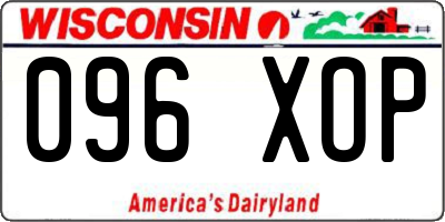 WI license plate 096XOP