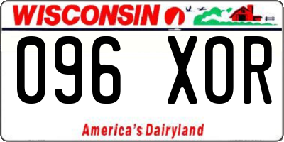 WI license plate 096XOR