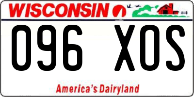 WI license plate 096XOS