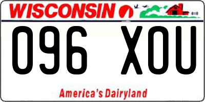 WI license plate 096XOU