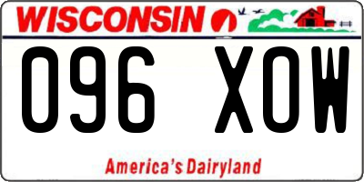 WI license plate 096XOW