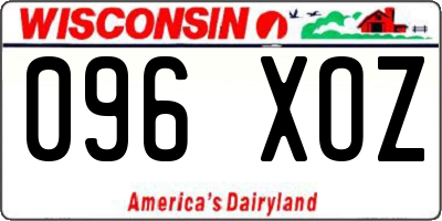WI license plate 096XOZ