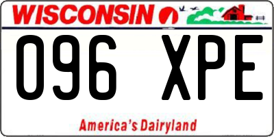 WI license plate 096XPE