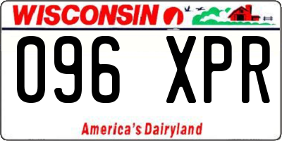WI license plate 096XPR