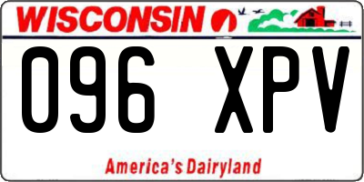 WI license plate 096XPV