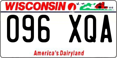 WI license plate 096XQA