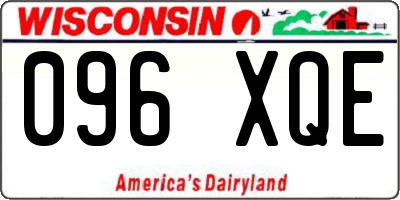 WI license plate 096XQE