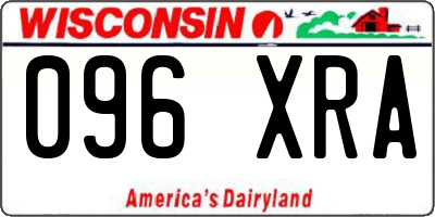 WI license plate 096XRA