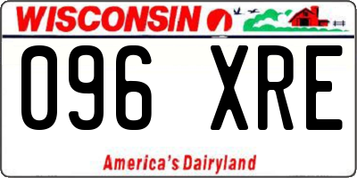 WI license plate 096XRE