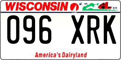 WI license plate 096XRK