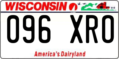 WI license plate 096XRO