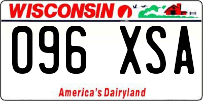 WI license plate 096XSA