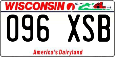 WI license plate 096XSB