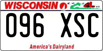 WI license plate 096XSC