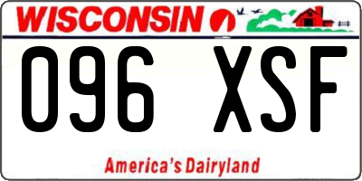 WI license plate 096XSF