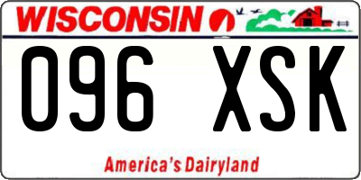 WI license plate 096XSK