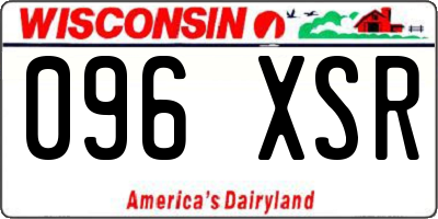 WI license plate 096XSR