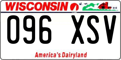 WI license plate 096XSV