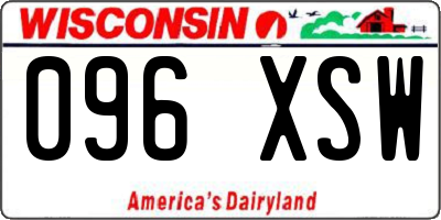 WI license plate 096XSW