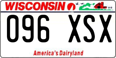 WI license plate 096XSX