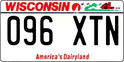 WI license plate 096XTN