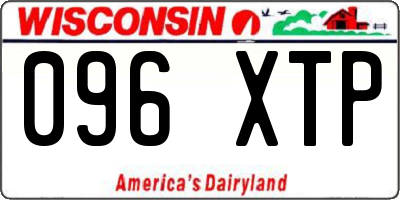 WI license plate 096XTP