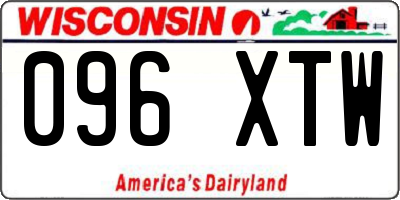 WI license plate 096XTW