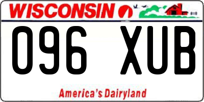 WI license plate 096XUB
