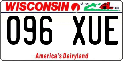 WI license plate 096XUE