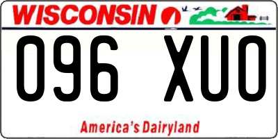 WI license plate 096XUO