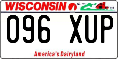 WI license plate 096XUP