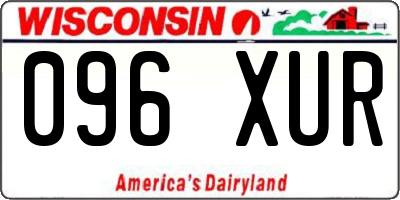 WI license plate 096XUR