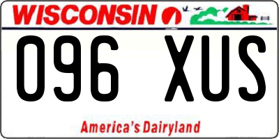 WI license plate 096XUS